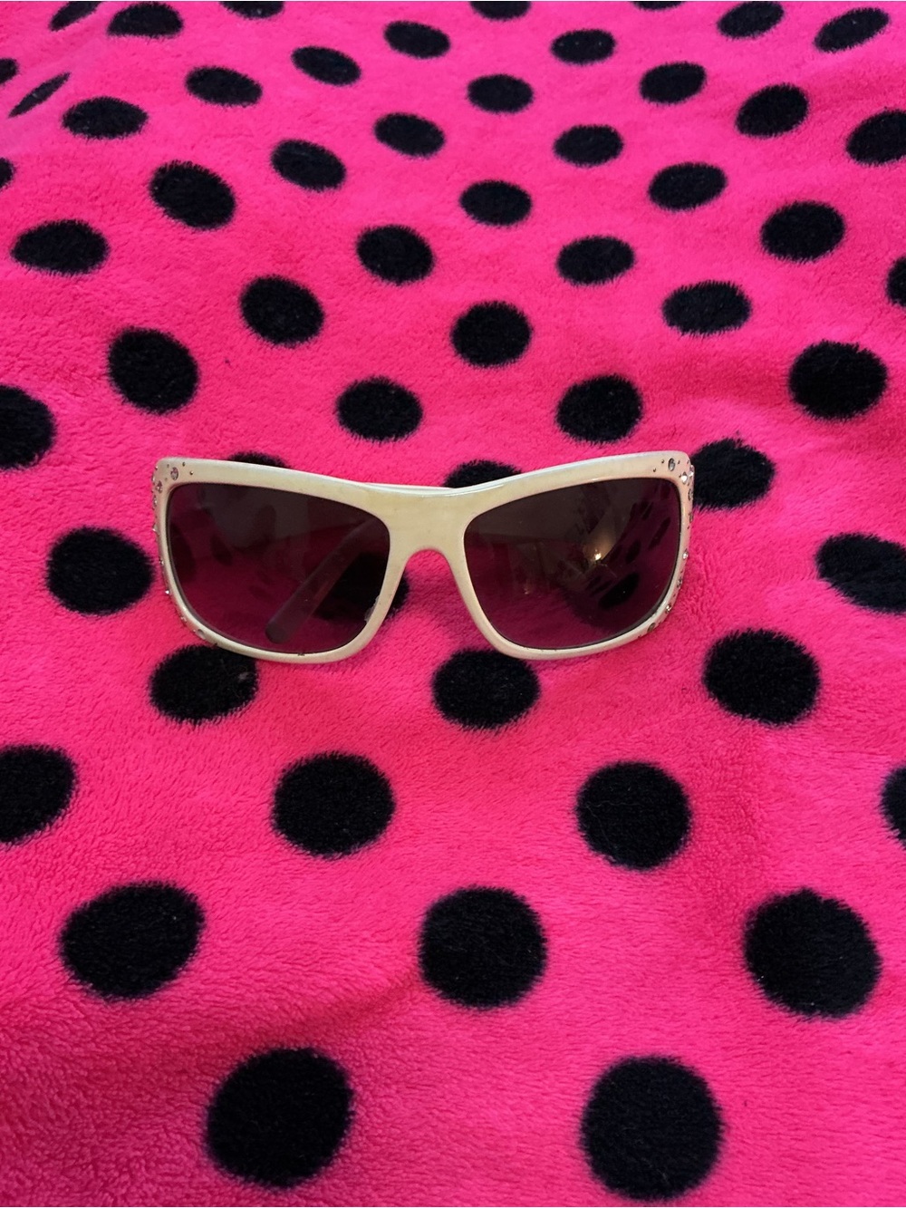White Frame Sunglasses with Dark Lenses